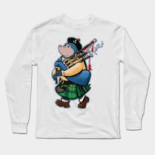 Scottish Mole Of Kintyre Marches With Bagpipes Long Sleeve T-Shirt